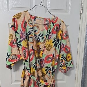 Colorful Patterned Wrap Dress